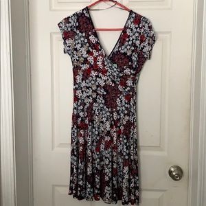 Kaileigh tea length floral print dress